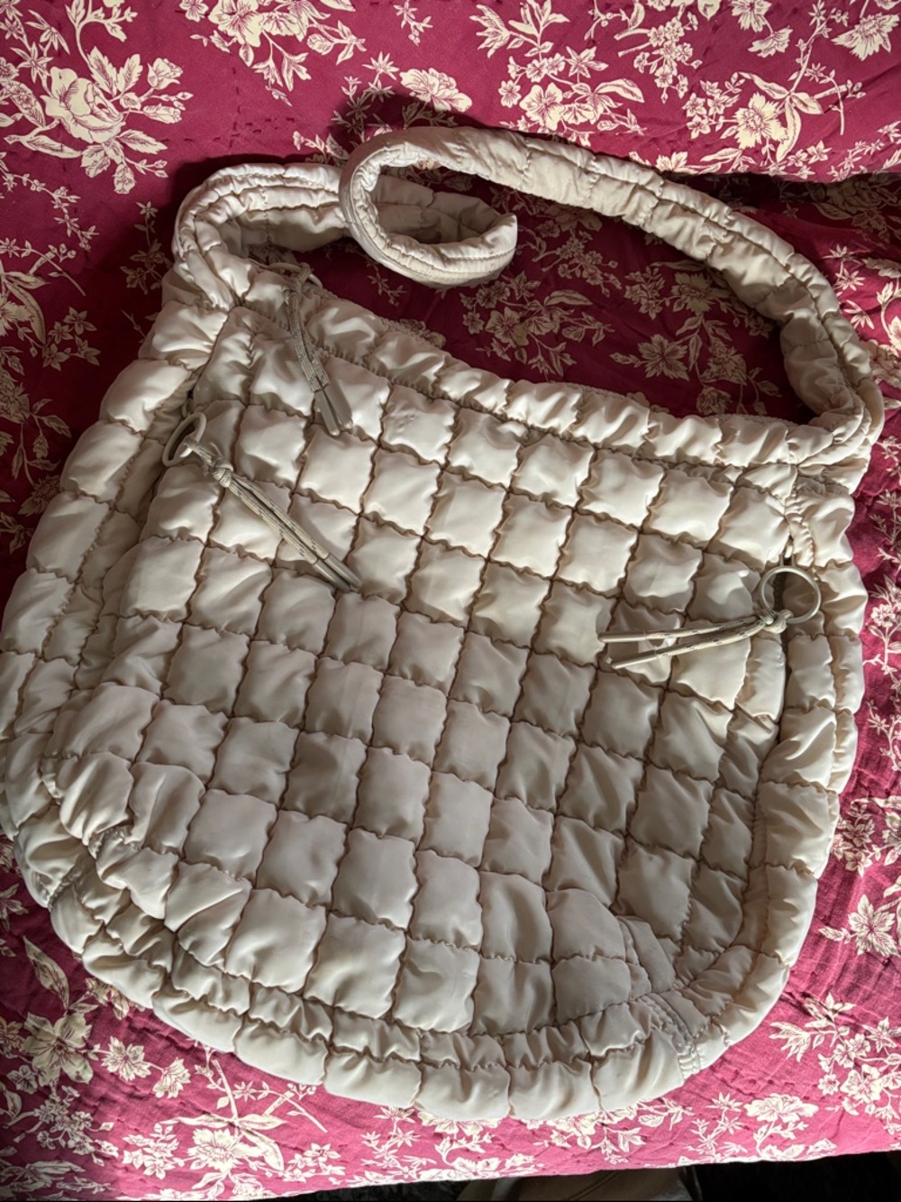 Urban Expressions Quilted Cream Shoulder Bag - Lightweight Everyday Tote
